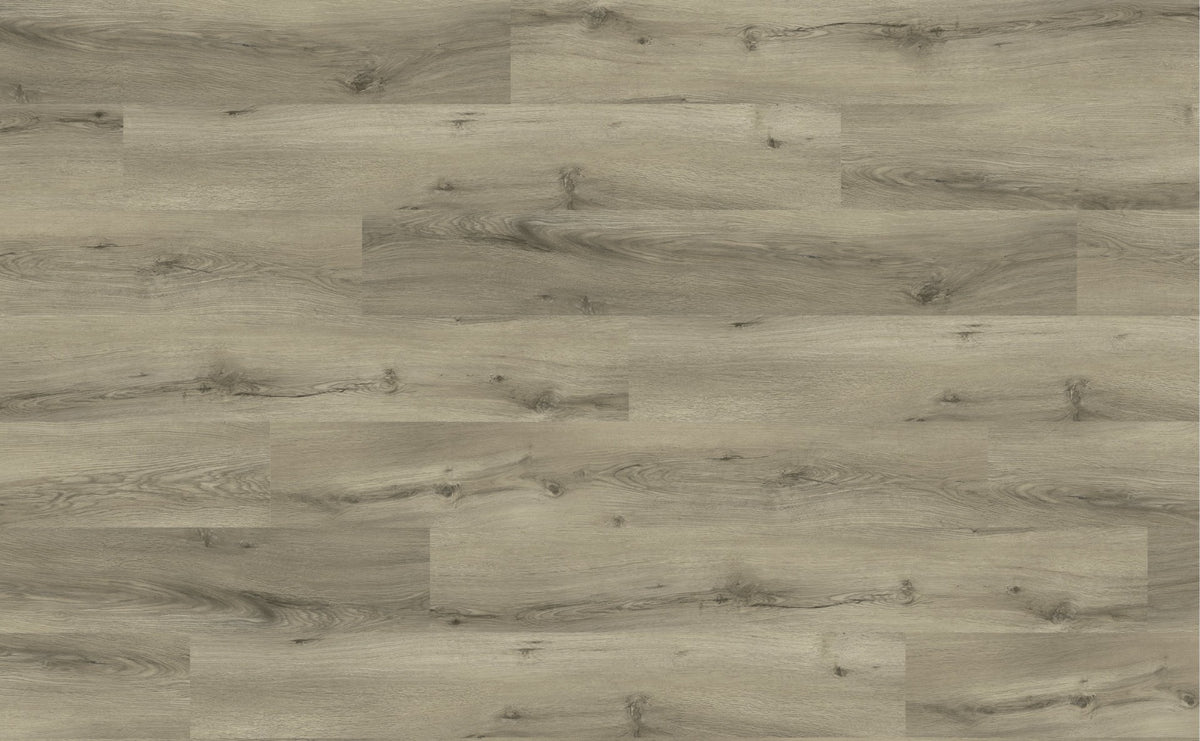 Light gray-brown wood plank flooring with visible grain and knot textures, arranged in horizontal planks.