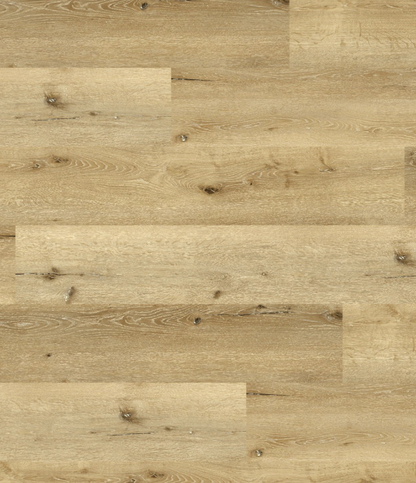 Close-up of Grizedale Aged Oak XL Luxury Click Vinyl Flooring 7mm showcasing extra-large oak-effect planks with authentic aged wood grain, natural knot detailing, textured matt finish and waterproof SPC rigid core construction.