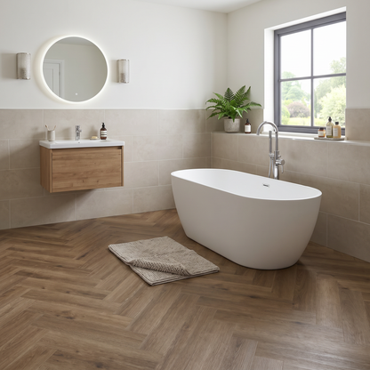 French Oak Herringbone Luxury Click Vinyl Flooring 5.2mm