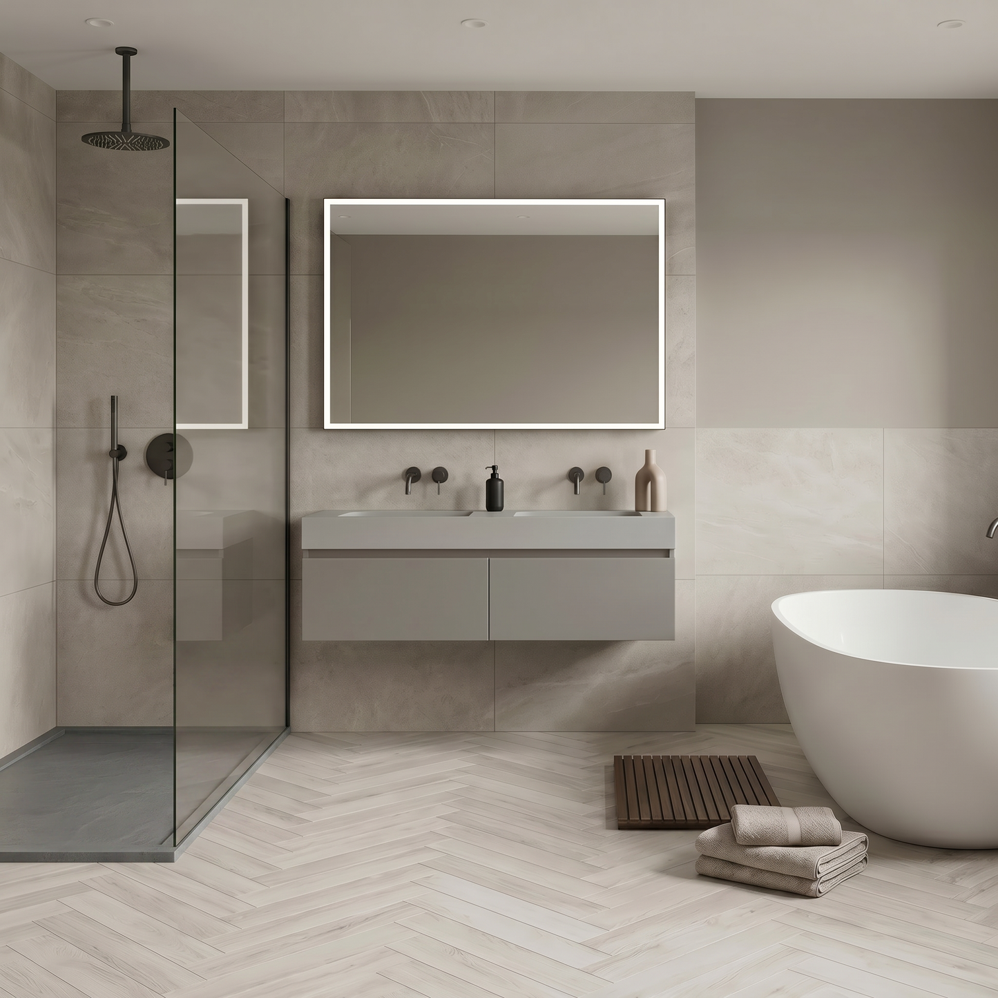 Ivory Luxury Herringbone Click Vinyl Flooring 5mm