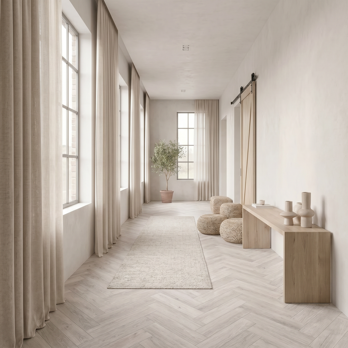 Ivory Luxury Herringbone Click Vinyl Flooring 5mm