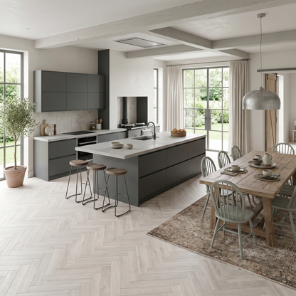Ivory Luxury Herringbone Click Vinyl Flooring 5mm