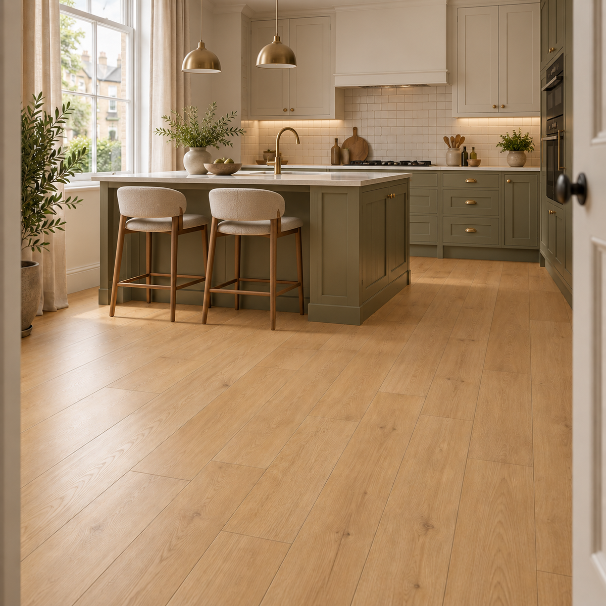 Taupe oak Luxury Click Vinyl Flooring 6mm