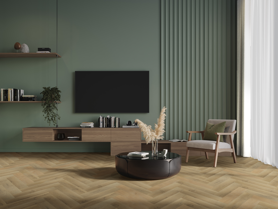Fireside Oak Herringbone Luxury Click Vinyl Flooring 5.5mm