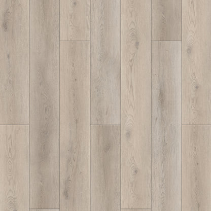 Close-up of Kielder Smoked Oak Luxury Click Vinyl Flooring 6mm, showcasing wide smoked oak-effect planks with soft brown-grey tones, authentic wood grain detailing, subtle natural knot patterns and a realistic embossed matt finish.