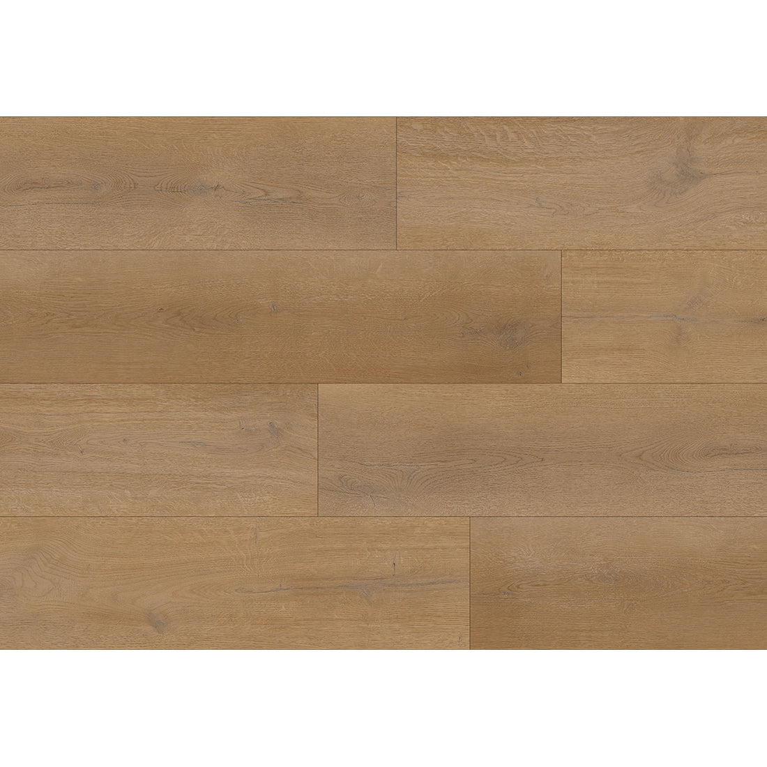 Light oak wood flooring planks arranged in a staggered pattern, showing natural wood grain and subtle knots, presented against a white background.