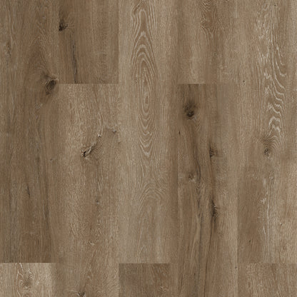 Light brown wood-look flooring planks with visible grain, knots, and natural texture.